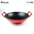 wholesale pre-seasoned nonstick Enamel cookware set Chinese cast iron wok